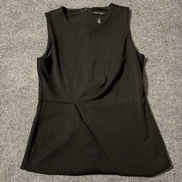 White House Black Market Knit Sleeveless Asymmetrical Drape Zip Top Women's 2 - Picture 3 of 8